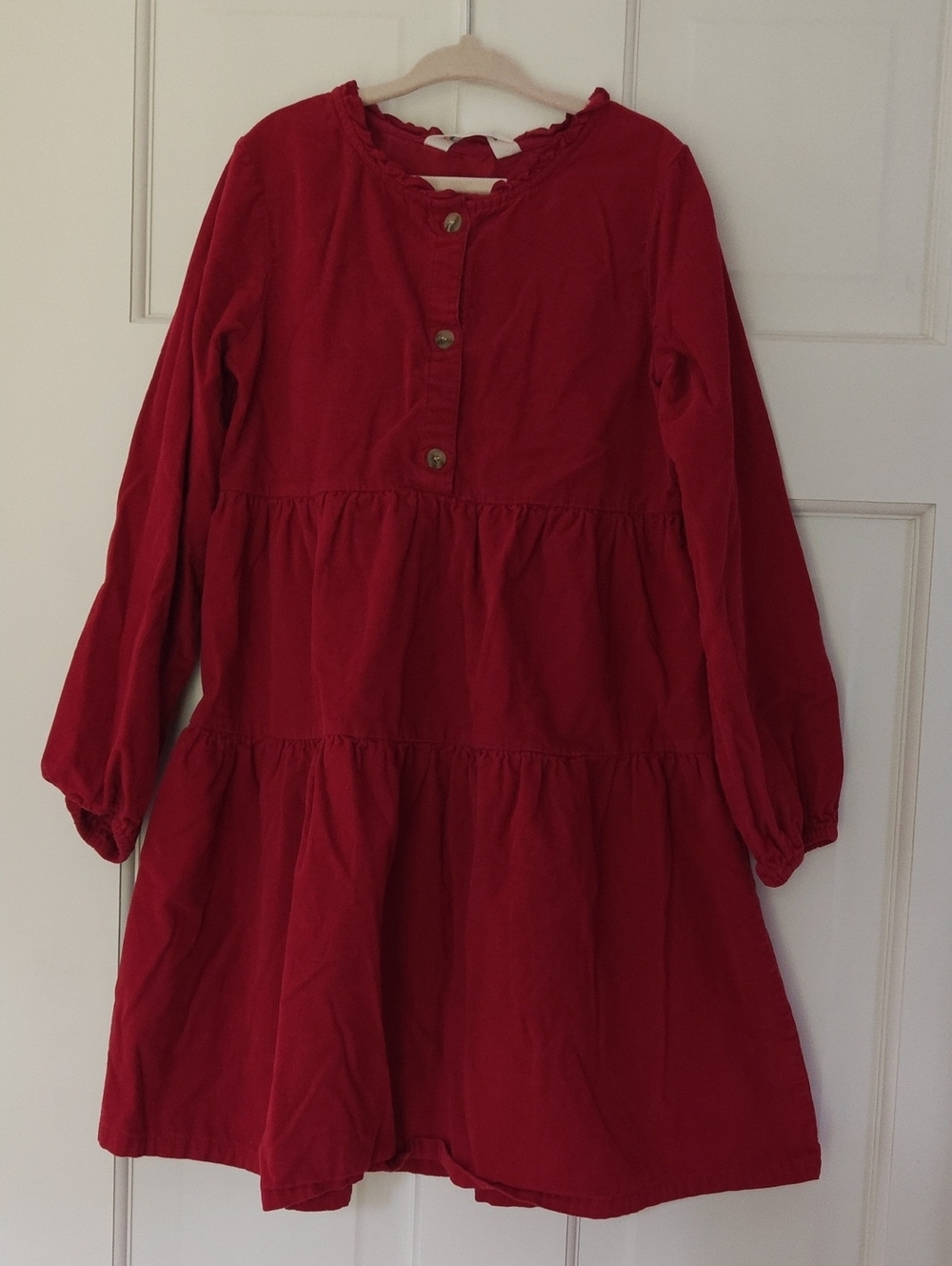 Girls' Red Corduroy Long-Sleeve Dress Size 8